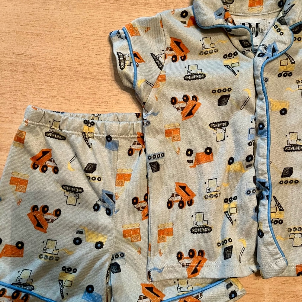 The Children's Place Construction Pajama Set - Blue and Orange - Picture 2 of 5